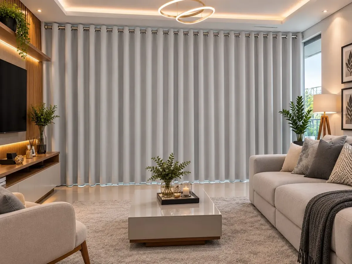 Cortina Blackout 4 Metro X 260 De Larura Cinza Claro