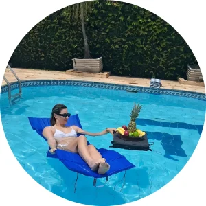 Boia Cama Flutuante Piscina Praia Esteira Deitado Reclinável