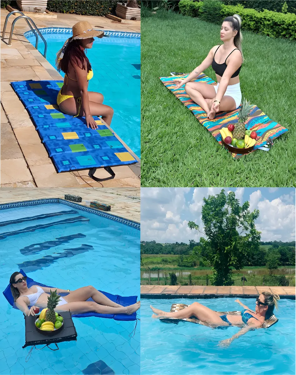 Colchão Boia Piscina Acampamento Praia Ioga Flutuante