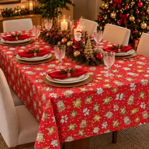 Toalha de mesa natalina – modelo 02 vermelho